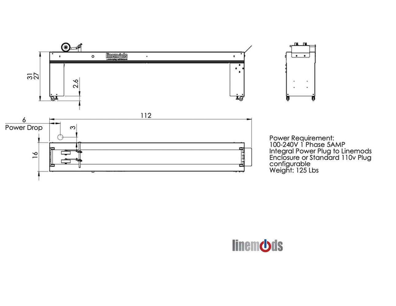Linemods CNV 9 9' Conveyor specs