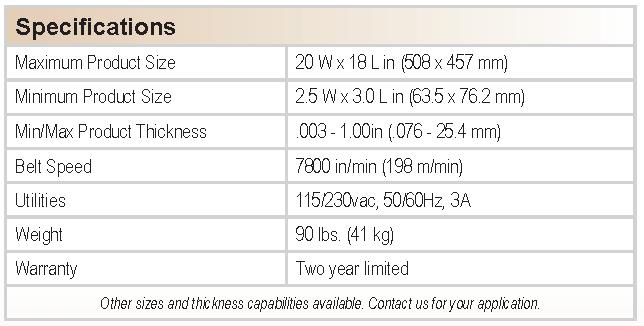 Streamfeeder V-2000m Wide Product Continuous Feeder Specifications